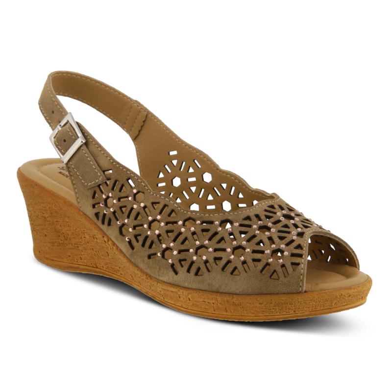 Spring Step Saibara Slingback Leather Wedge Sandals