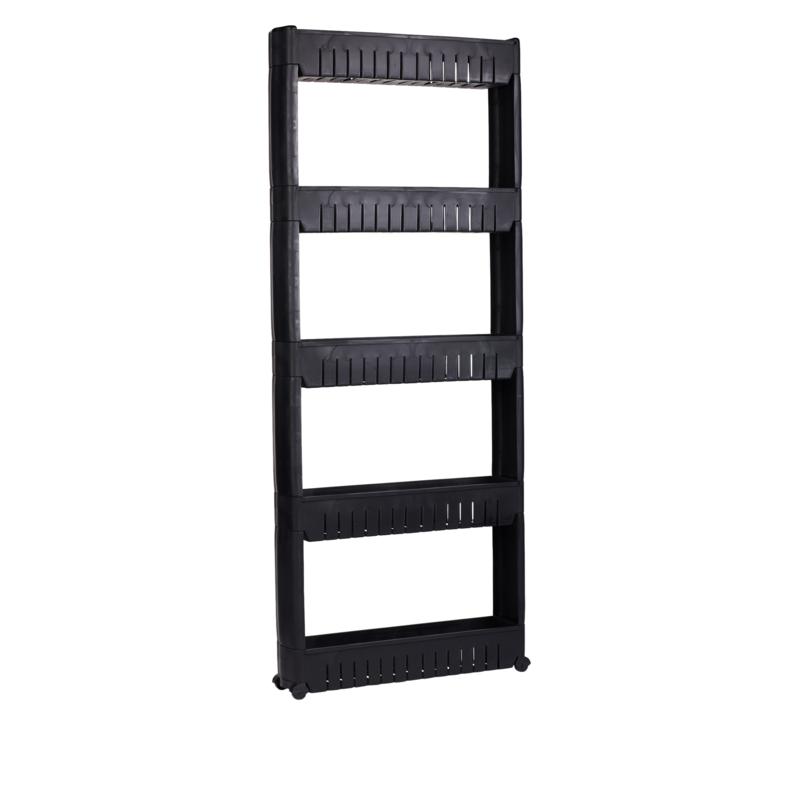 StoreSmith Slim Shelf 5 Tier Rolling Storage Rack
