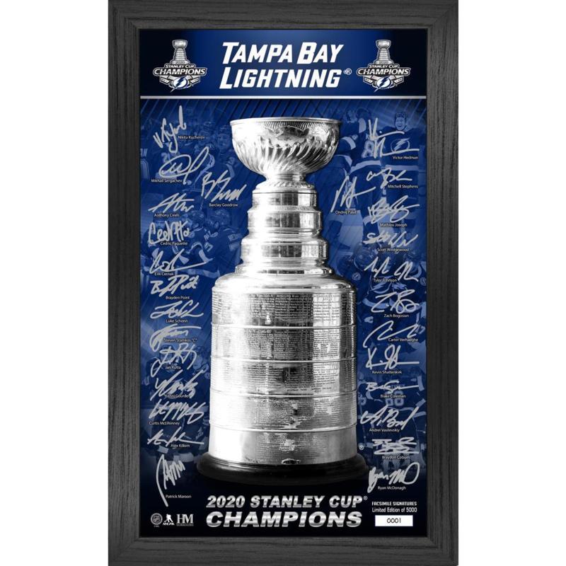 Tampa Bay Lightning 2020 Stanley Cup Champions Signature Trophy Photo