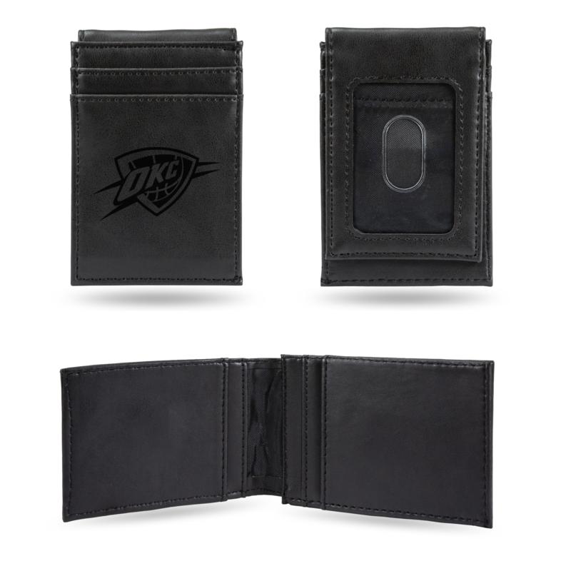 Thunder Laser-Engraved Front Pocket Wallet - Black