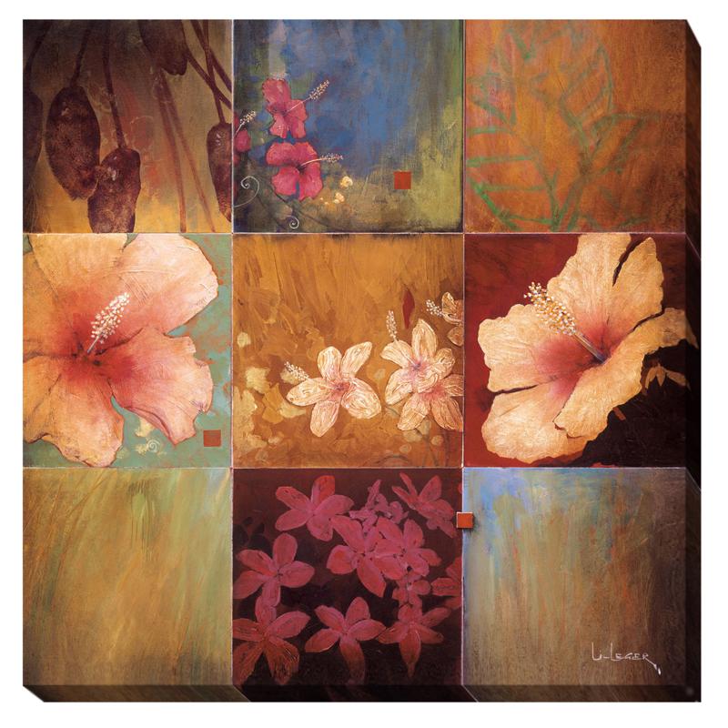 "Tropical Nine Patch II" Gallery-Wrapped Canvas Art