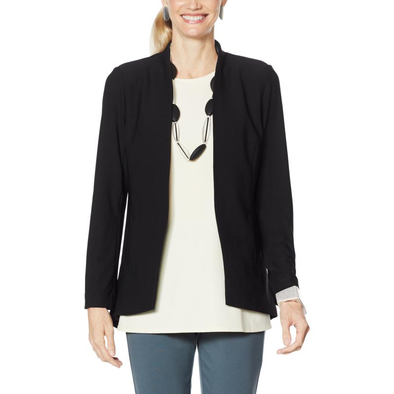 WynneLayers Luxe Crepe Collarless Blazer