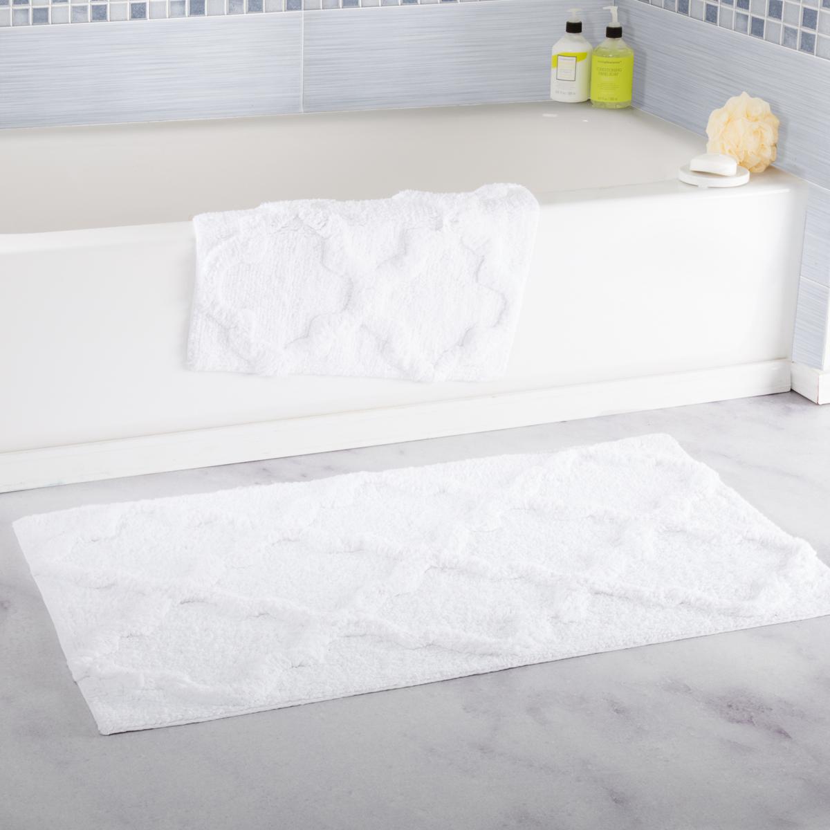 Lavish Home 100% Cotton Trellis 2-piece Bathroom Mat Set - 8357150 | HSN