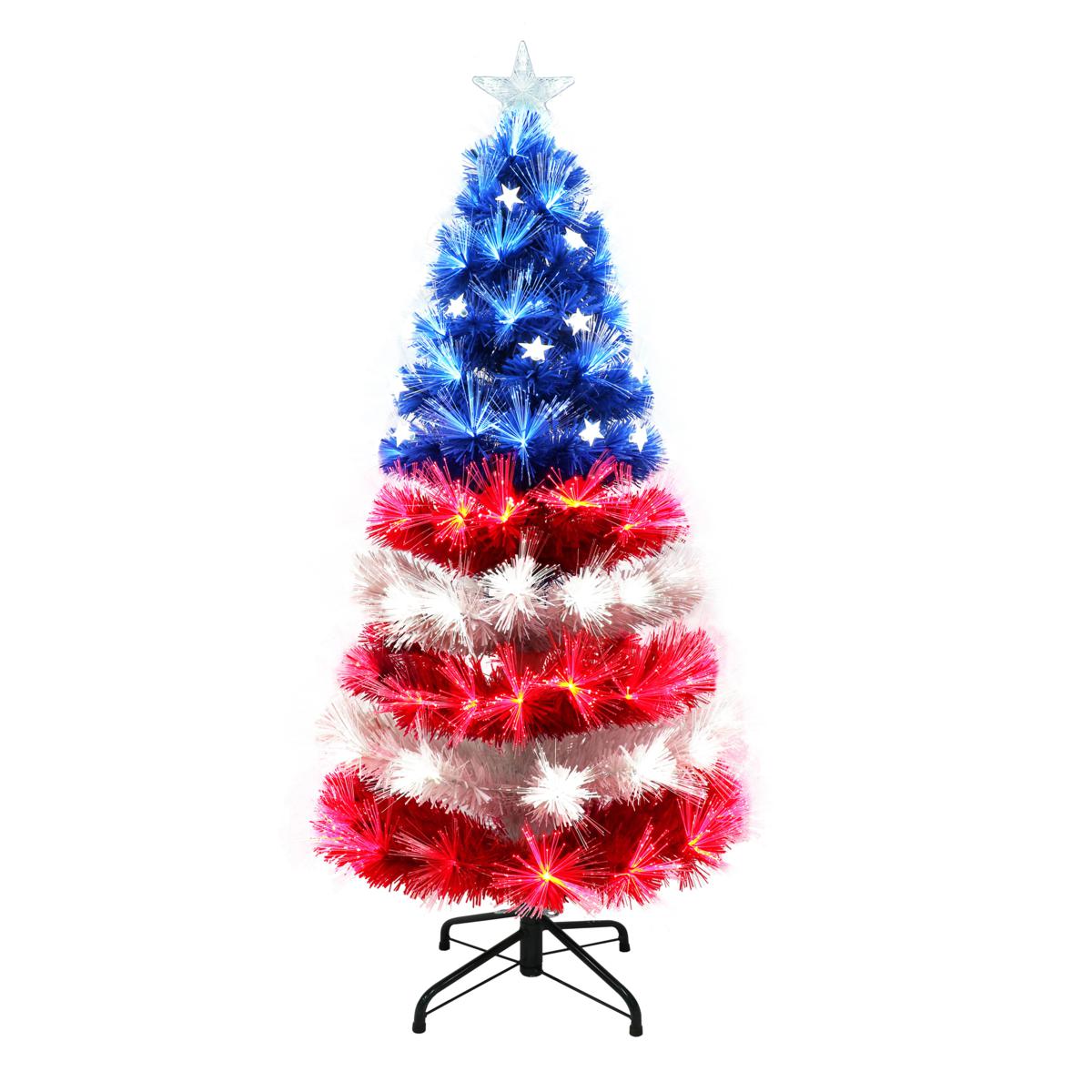 Puleo International PreLit 4' Patriotic Artificial Christmas Tree 20169939 HSN
