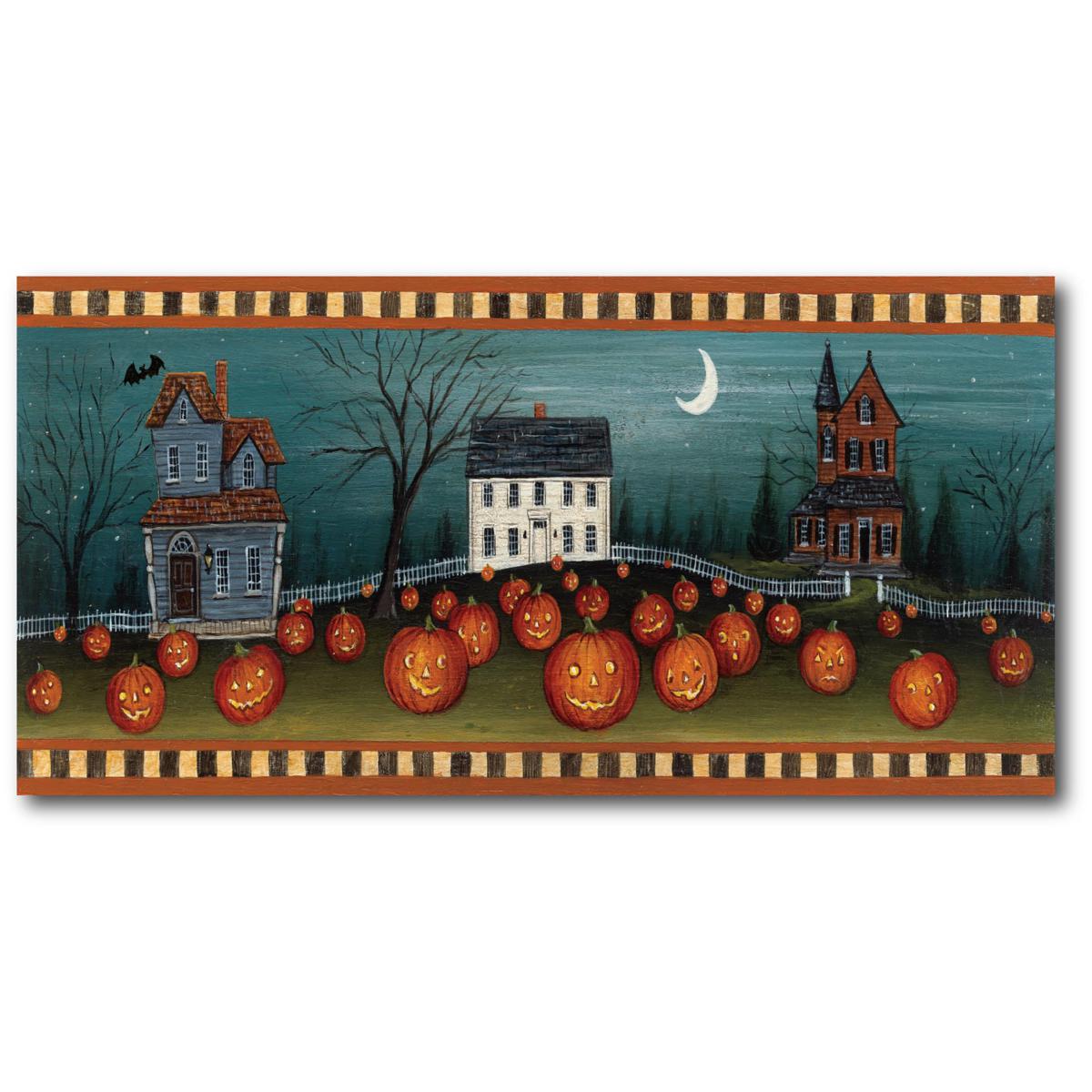 Courtside Market Halloween Eve Crescent Moon 12"x24" Canvas Wall Art
