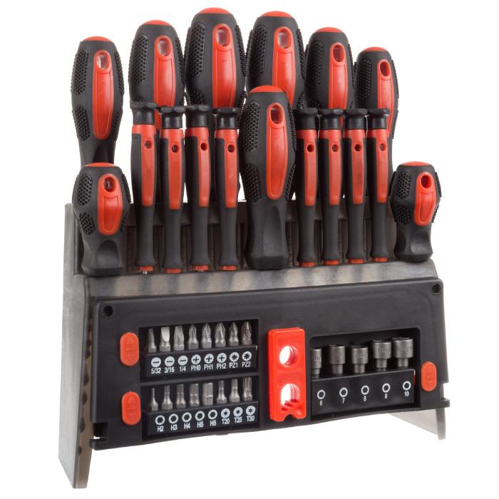 Fleming Supply 39Piece Screwdriver and Bit Set Black, Red 20434277