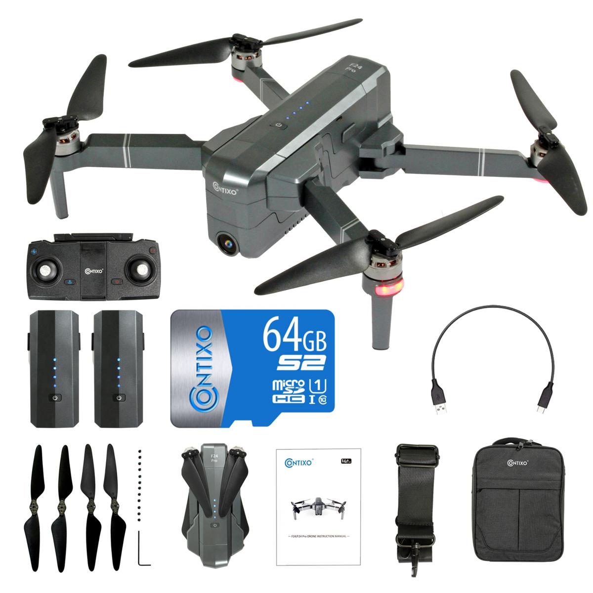 Contixo F 24 Pro Bundle 4k Uhd Foldable Rc Quadcopter Gps Drone 20491306 Hsn