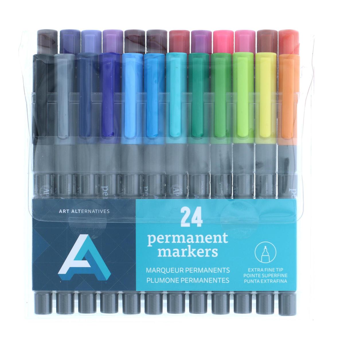 Art Alternatives Permanent Marker, ExtraFine, 24Piece Set 20519987