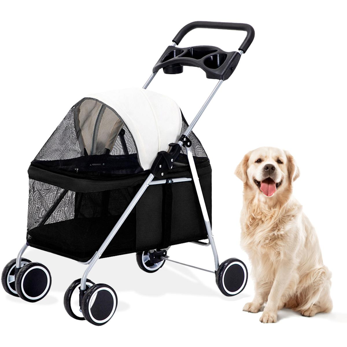 CritterSitters Single 4Wheel Pet Stroller for 33lbs. and Under Black