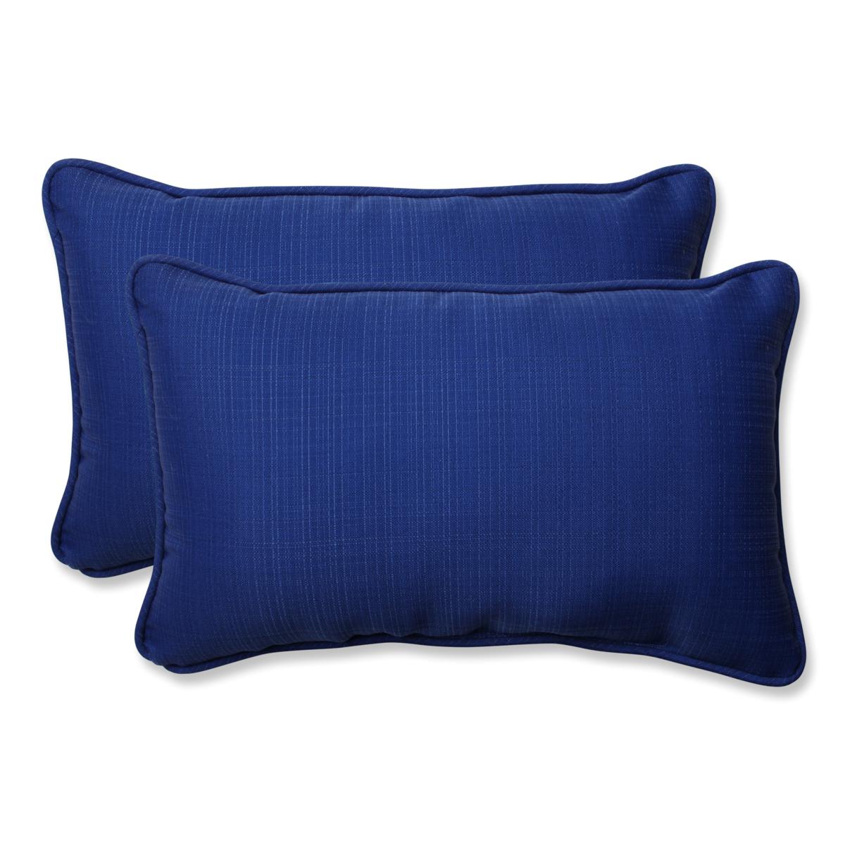 Pillow Perfect Outdoor Fresco Blue Rectangular Throw Pillow Set Blue
