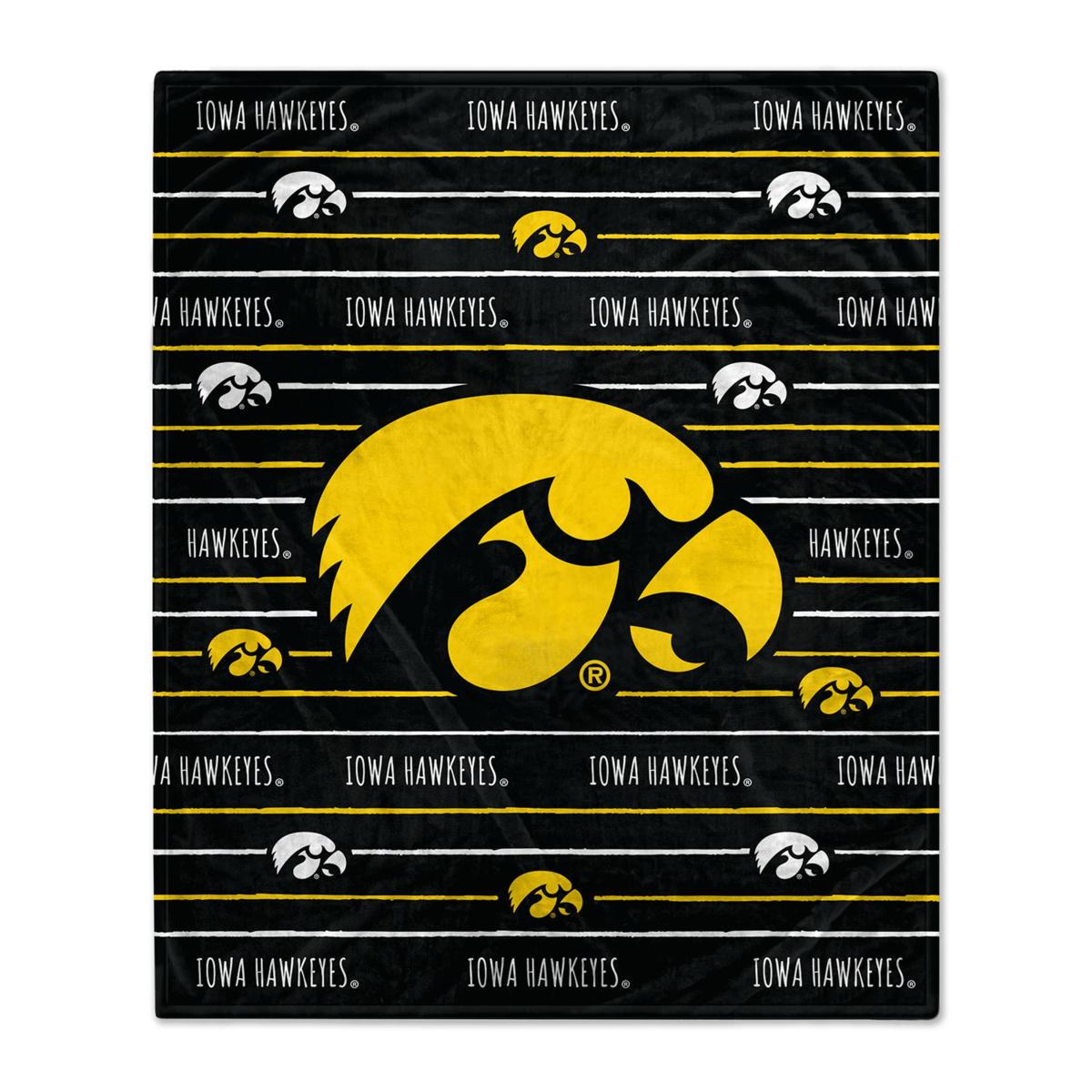 Officially Licensed Ncaa Iowa Hawkeyes Logo Stripe Fleece Blanket 20673177 Hsn 4475