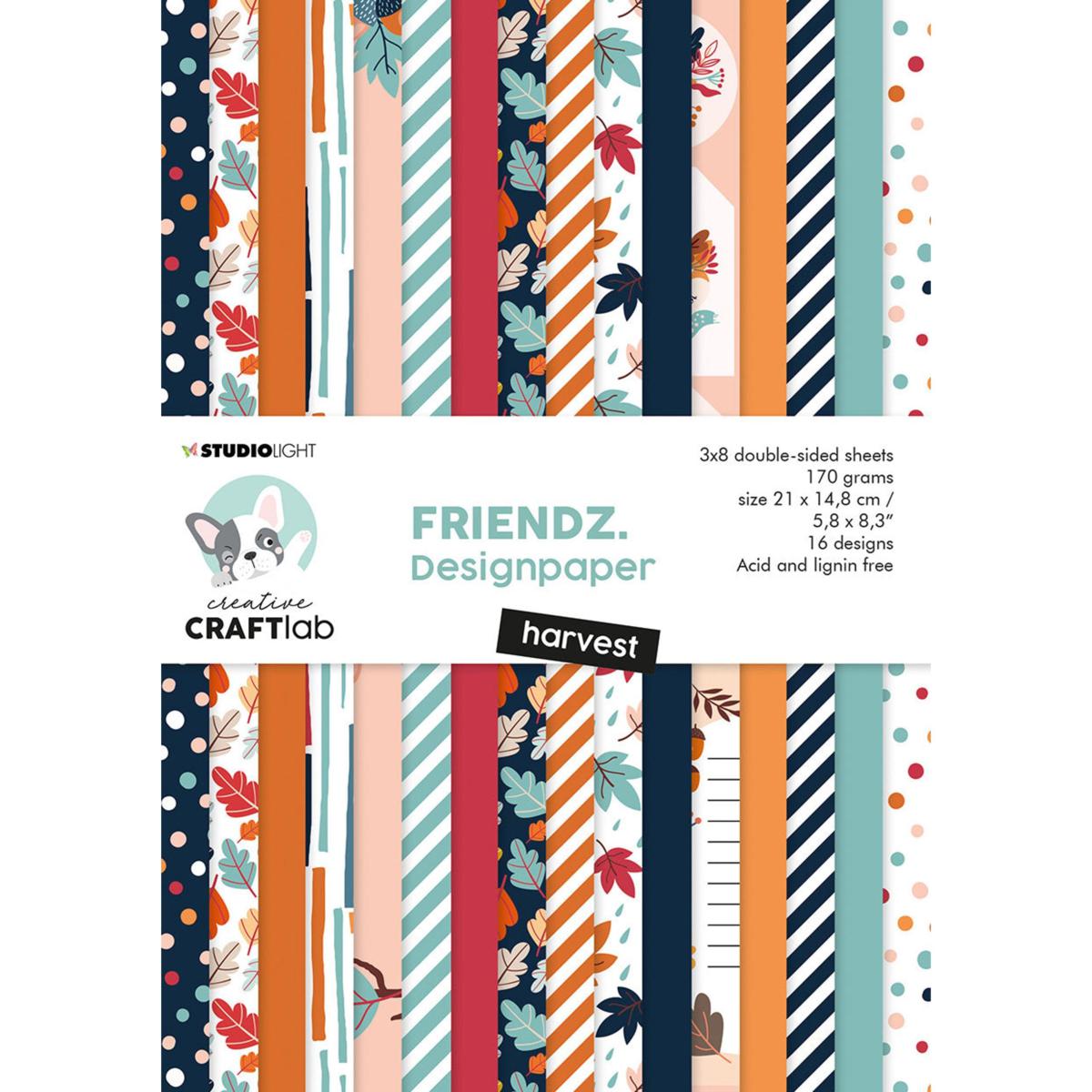 Studio Light CCL Paperpad Harvest Friendz 210 X 148 X 6mm 24 SH Nr 60 