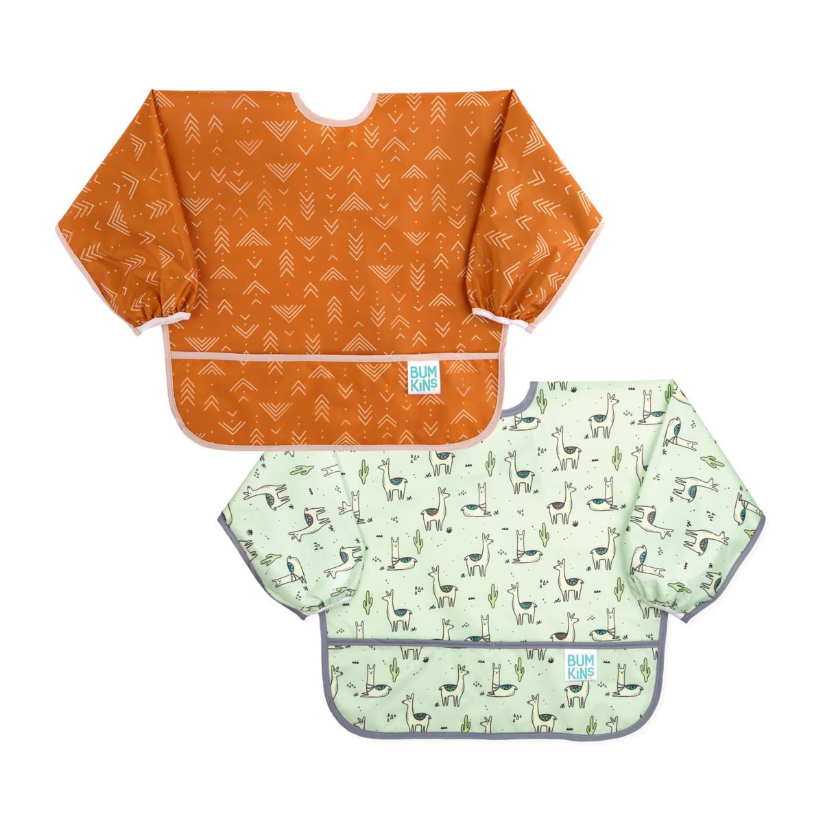 Bumkins Sleeved Bib 2-Pack Boho & Llamas - 20800087 | HSN