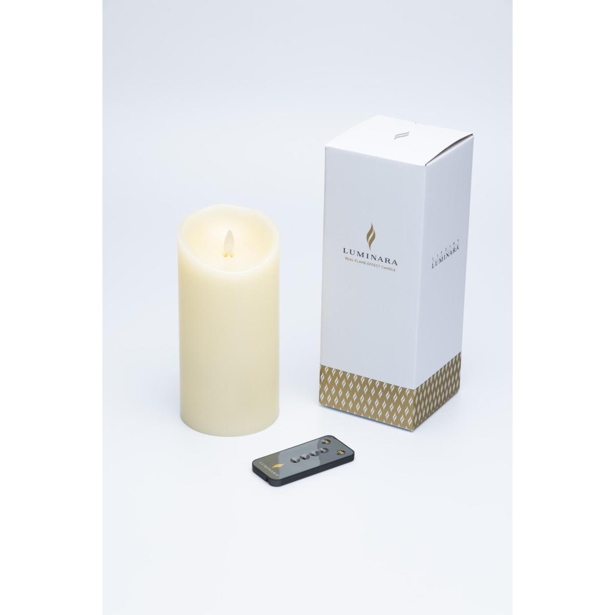 Luminara 7" Unscented Wax Flameless Pillar Candle with Remote Control