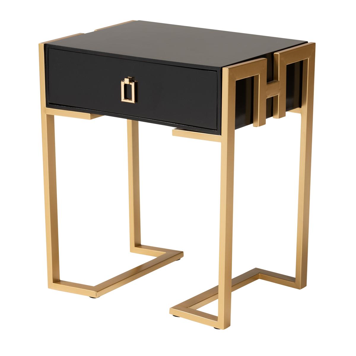 Baxton Studio Luna Contemporary Wood and Metal End Table 20881699 HSN