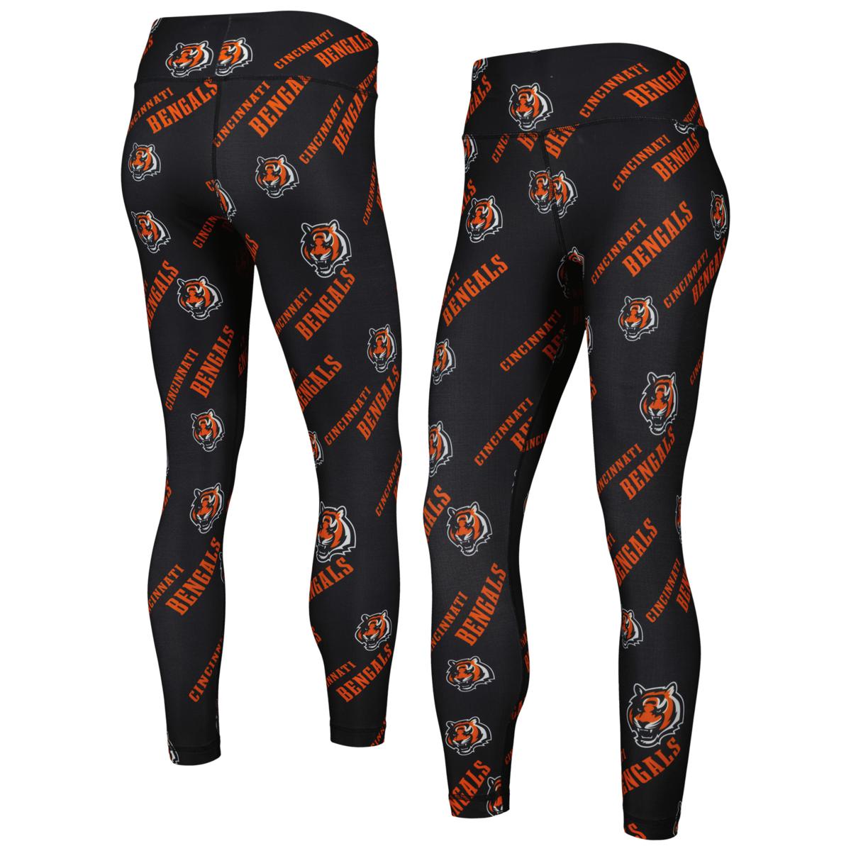 Women's Concepts Sport Black Cincinnati Bengals Breakthrough Allover Print Lounge Leggings