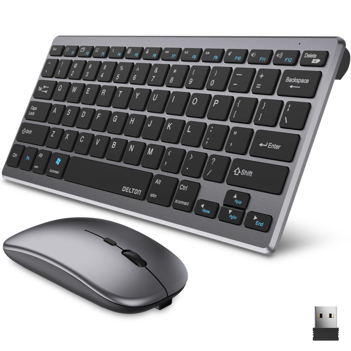 Delton KB35 Mini Computer Keyboard & Mouse Bundle for PC/Laptop