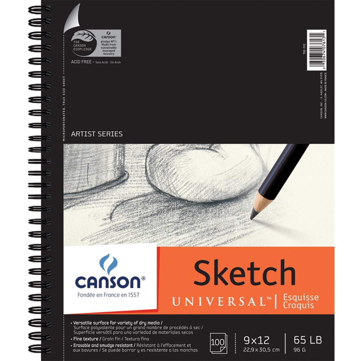 Canson Universal Spiral Sketch Book 9X12 100 Sheets 7071947 HSN