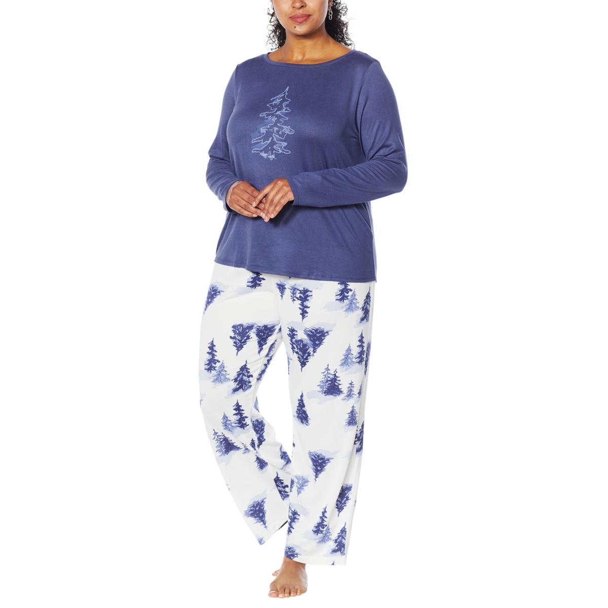 HUE Brushed Loose Knit Jersey 2-piece PJ Set - 20154493 | HSN