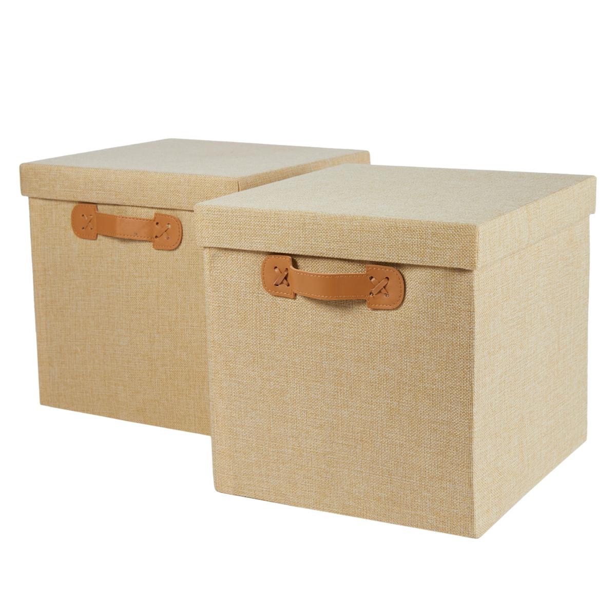 Get Neat Large Bins With Leather Handles 2-pack - 20205471 