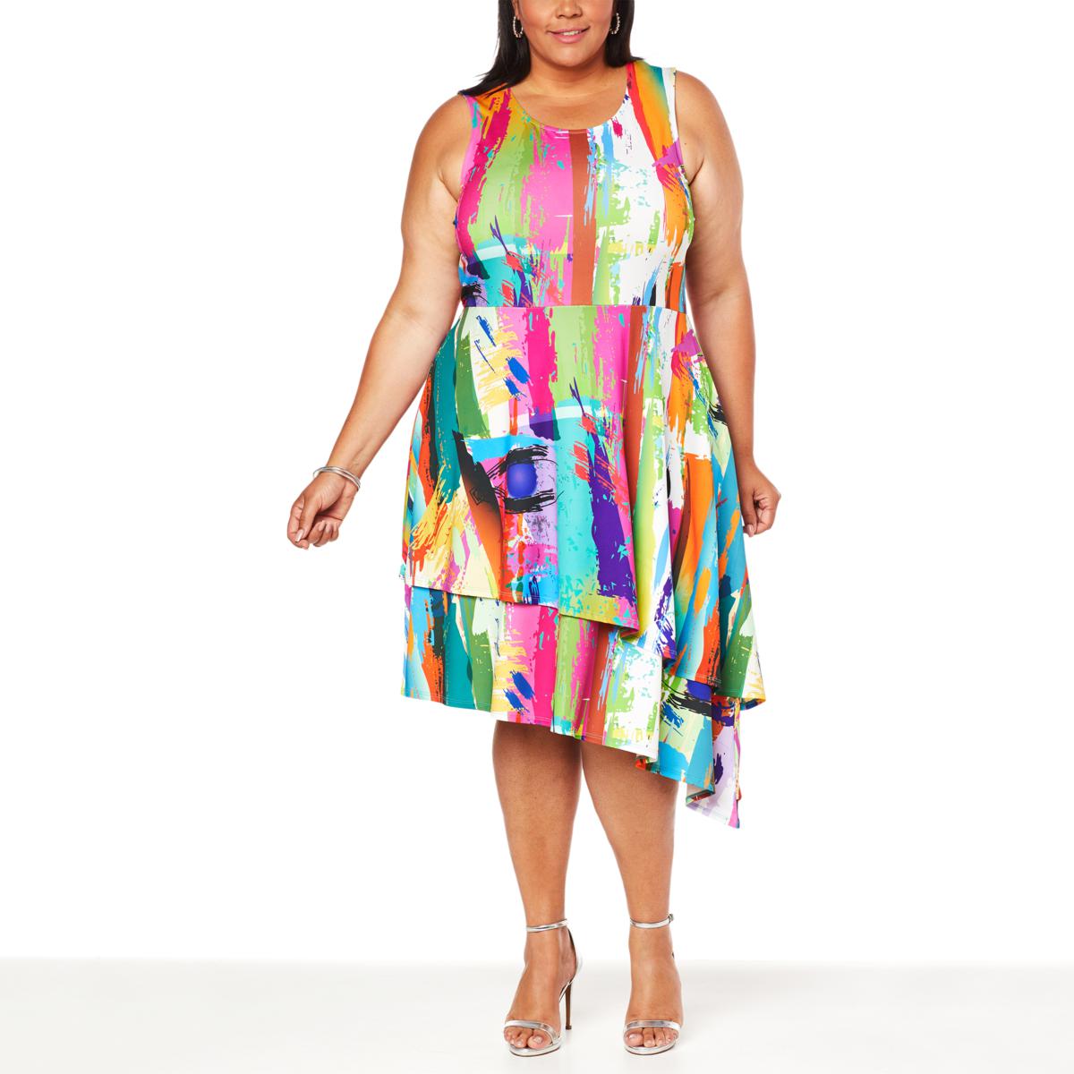 Shavonne Dorsey Knit Sleeveless Dress with Tiered Skirt 20324137 HSN