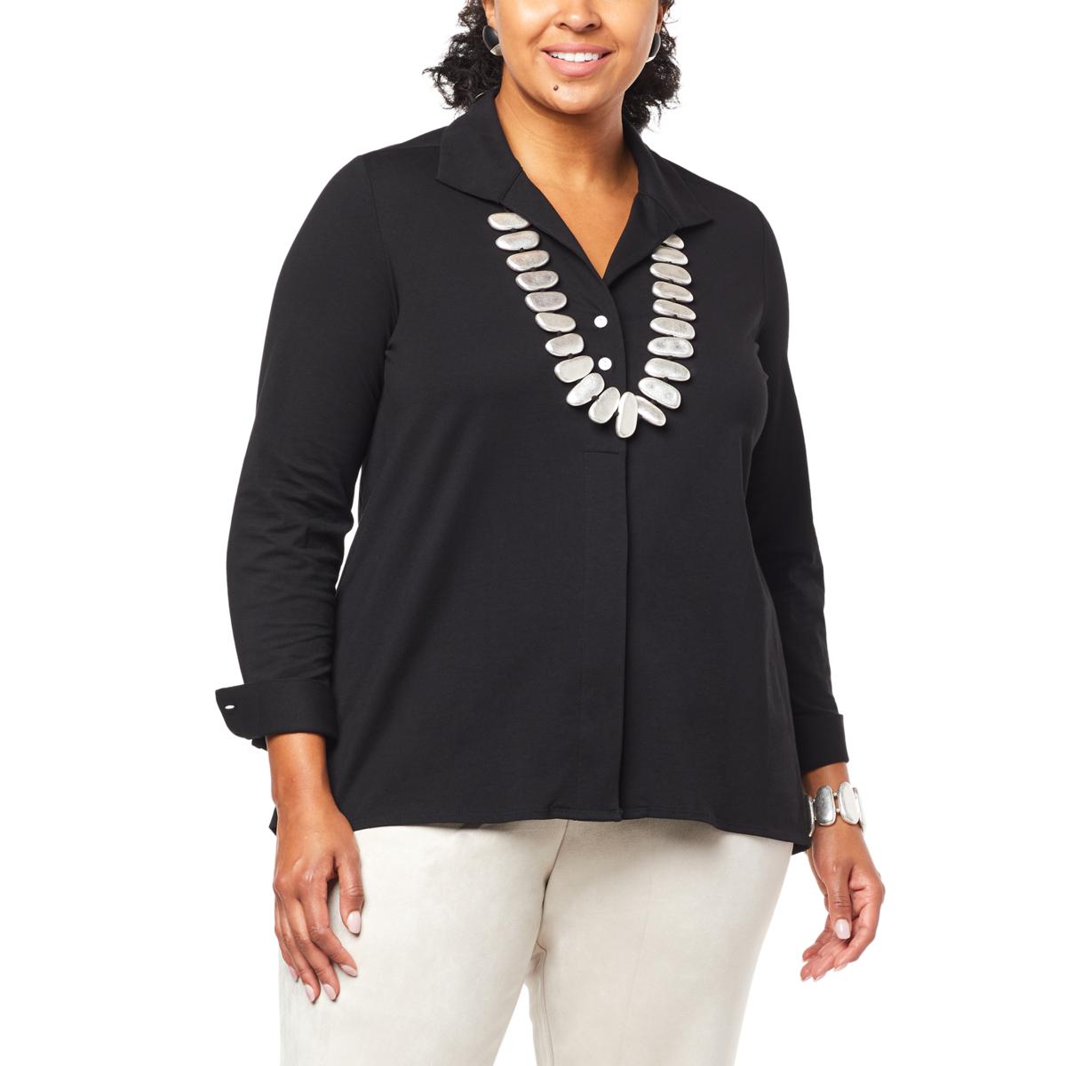 WynneLayers Easy Fit Everyday Cotton Knit Shirt 20434819 HSN