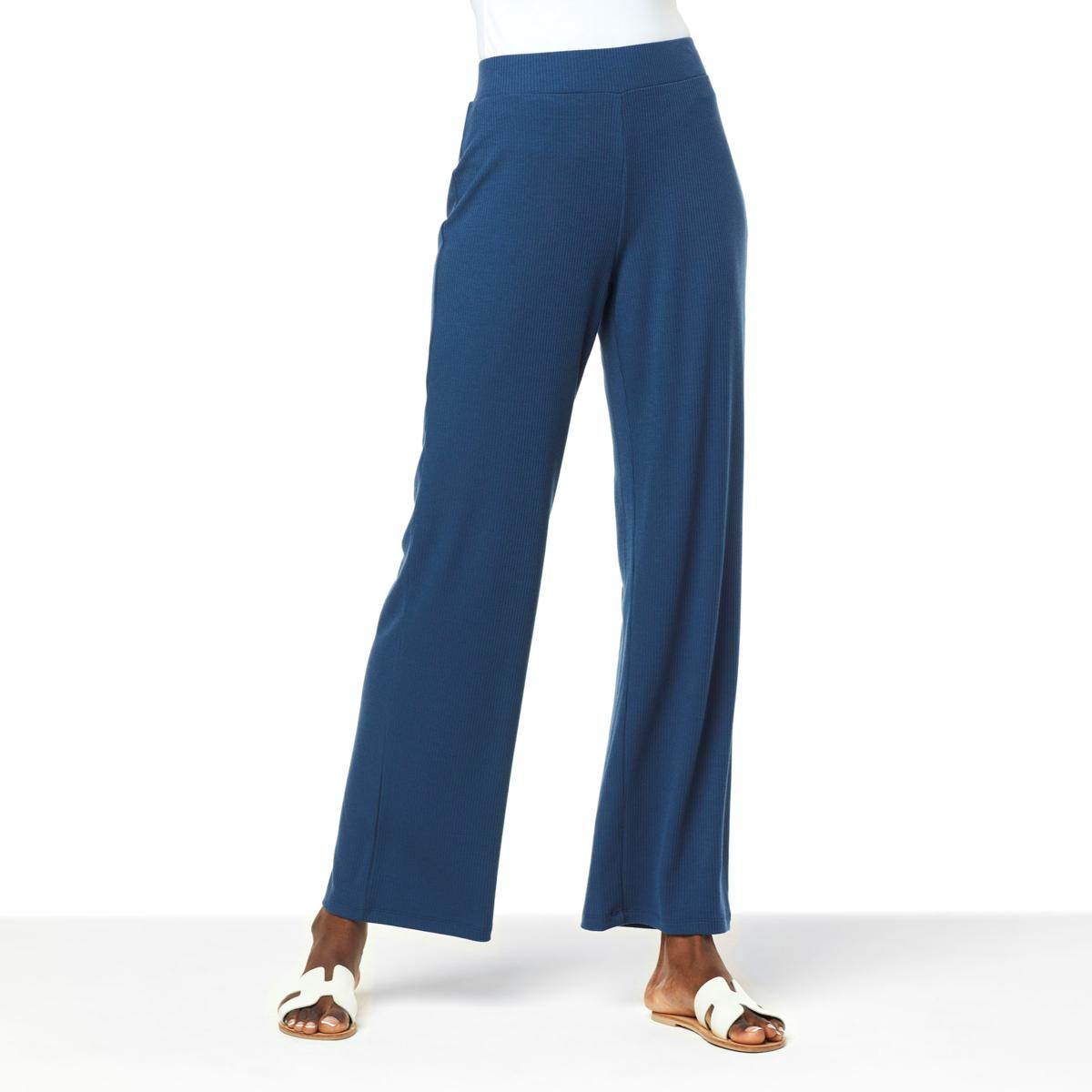 IMAN Comfy Chic Ribbed Knit PullOn Pant 20440359 HSN