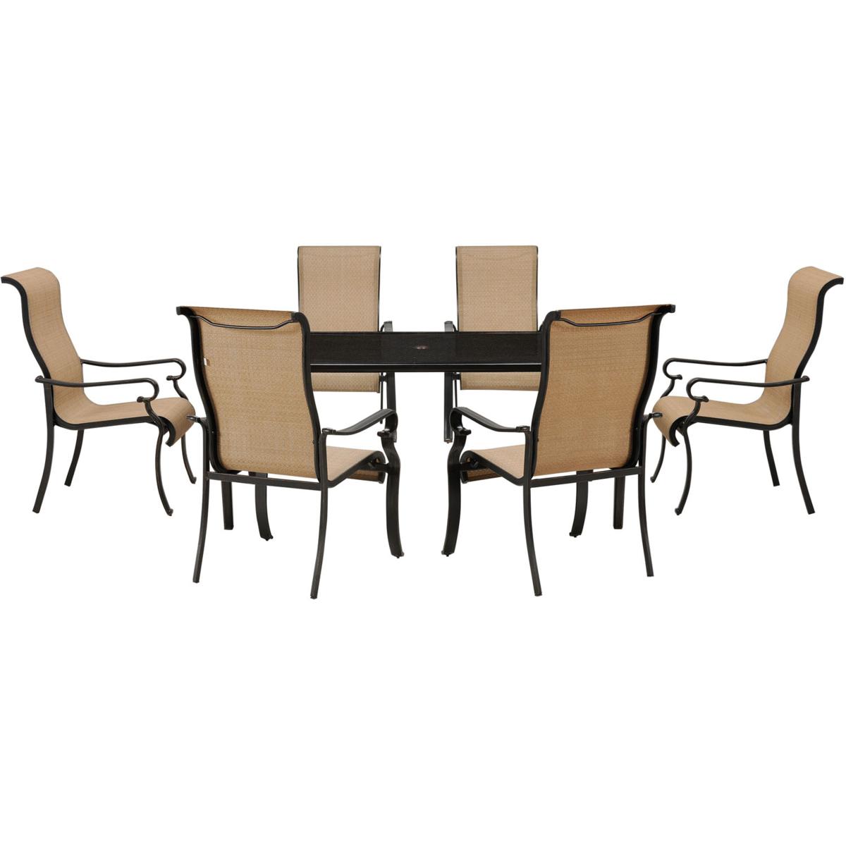 Brigantine 7-Piece Outdoor Dining Set with Glass-Top Table - 8055630 | HSN