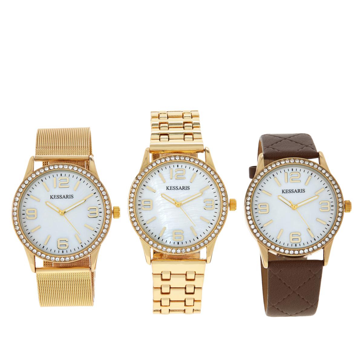 Kessaris MultiStyle 3piece Watch Set 20623472 HSN