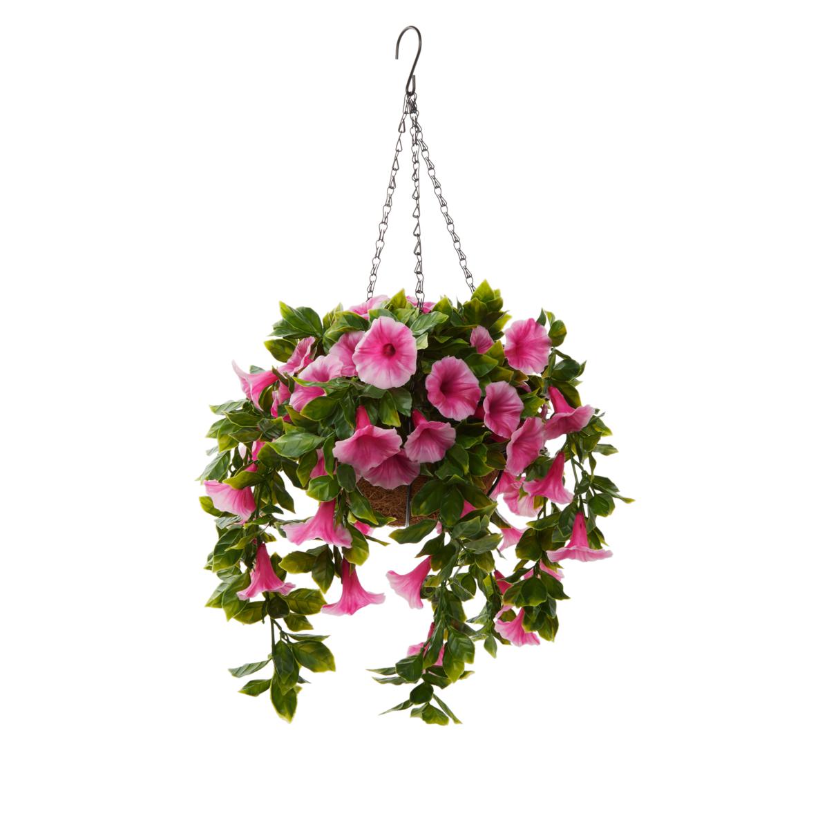 Improvements Hanging Faux Petunia Flower Basket - 20632890 | HSN