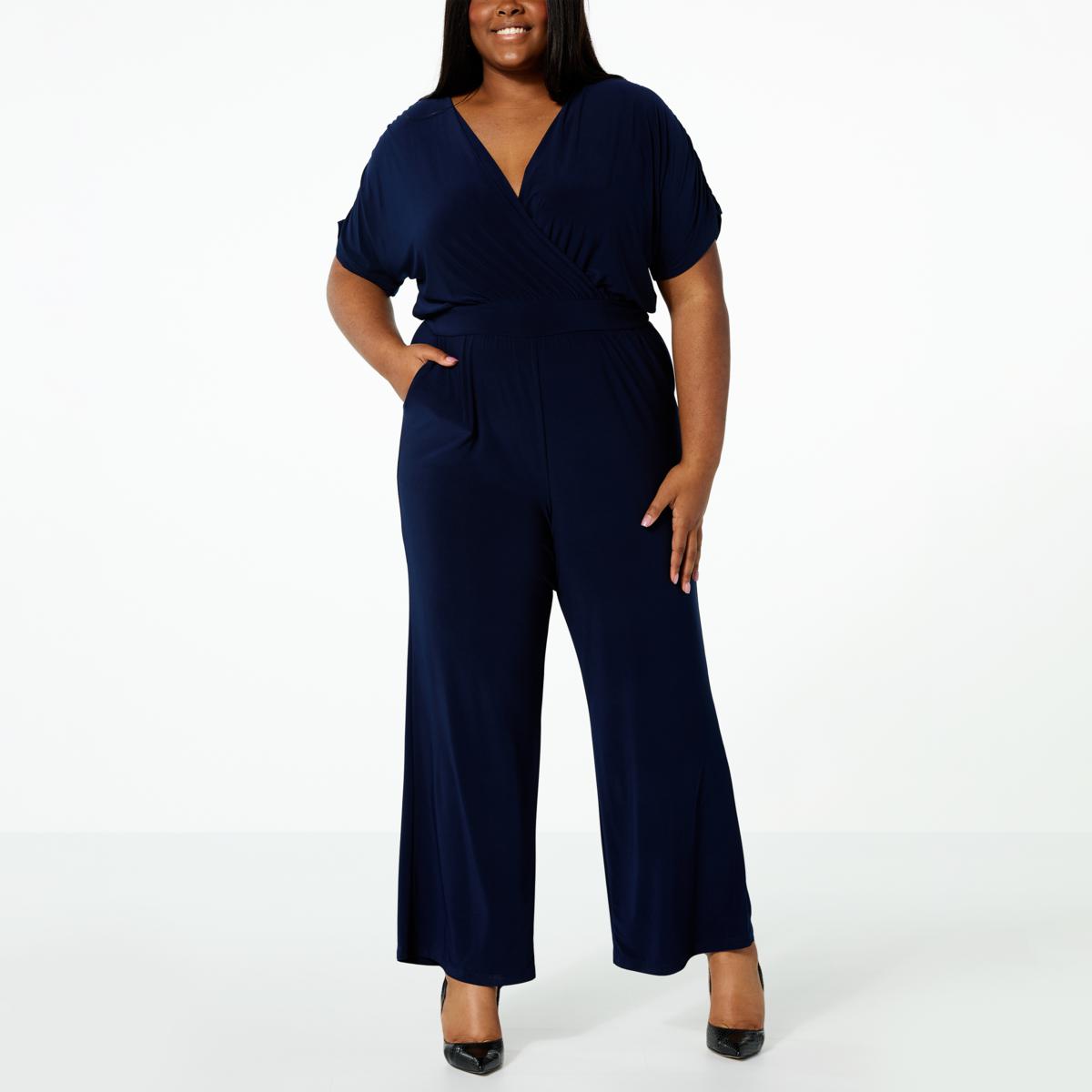 Nina Leonard Short Dolman Sleeve Jumpsuit with Pockets - 20677283 | HSN