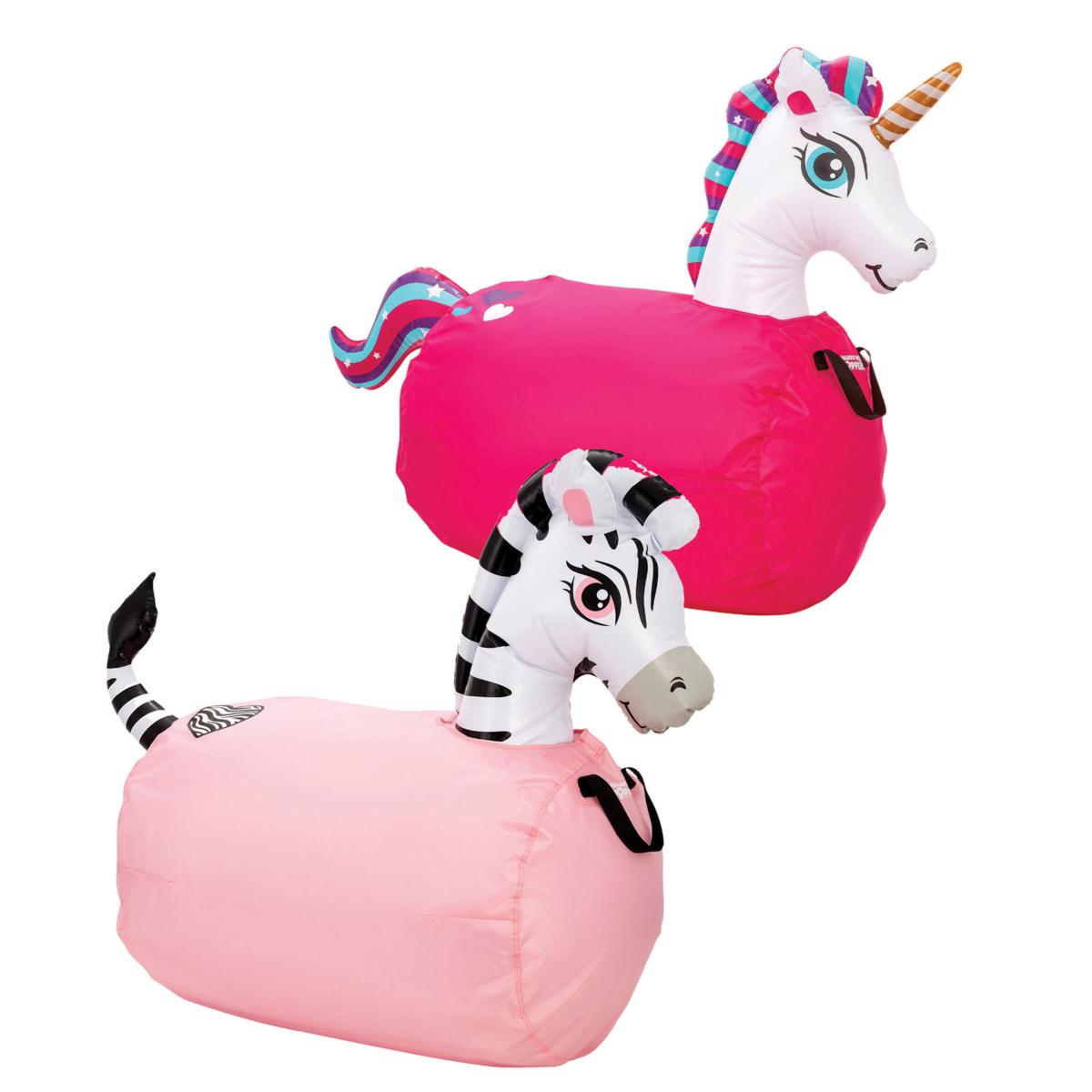 Waddle Ride On Hip Hoppers Unicorn and Zebra Inflatables 20713841 HSN