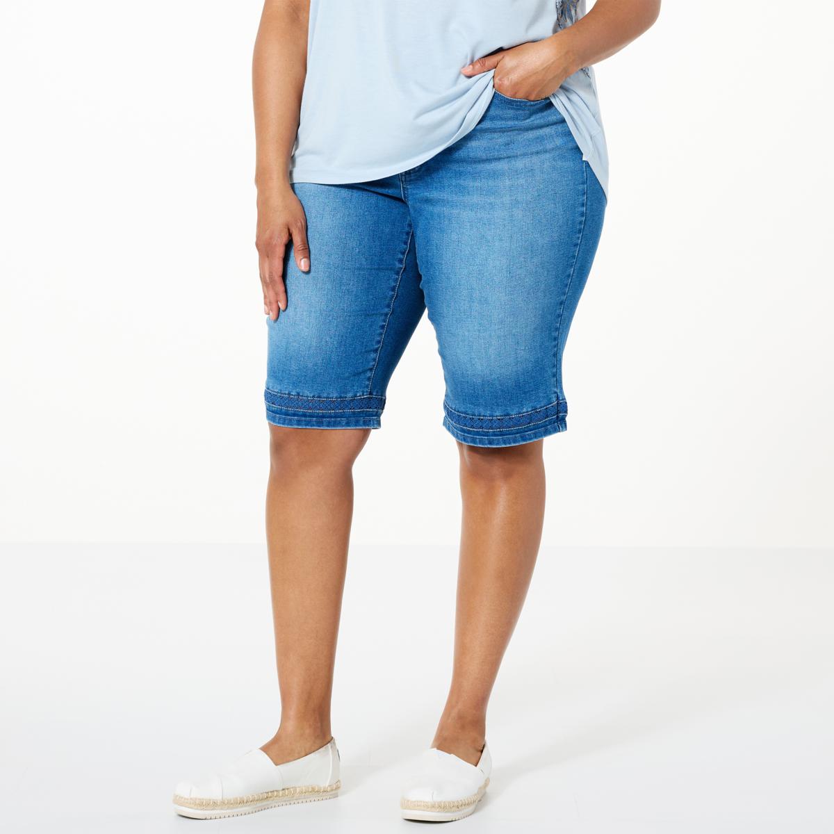 DG2 by Diane Gilman New Classic Stretch Crochet Insert Bermuda Shorts