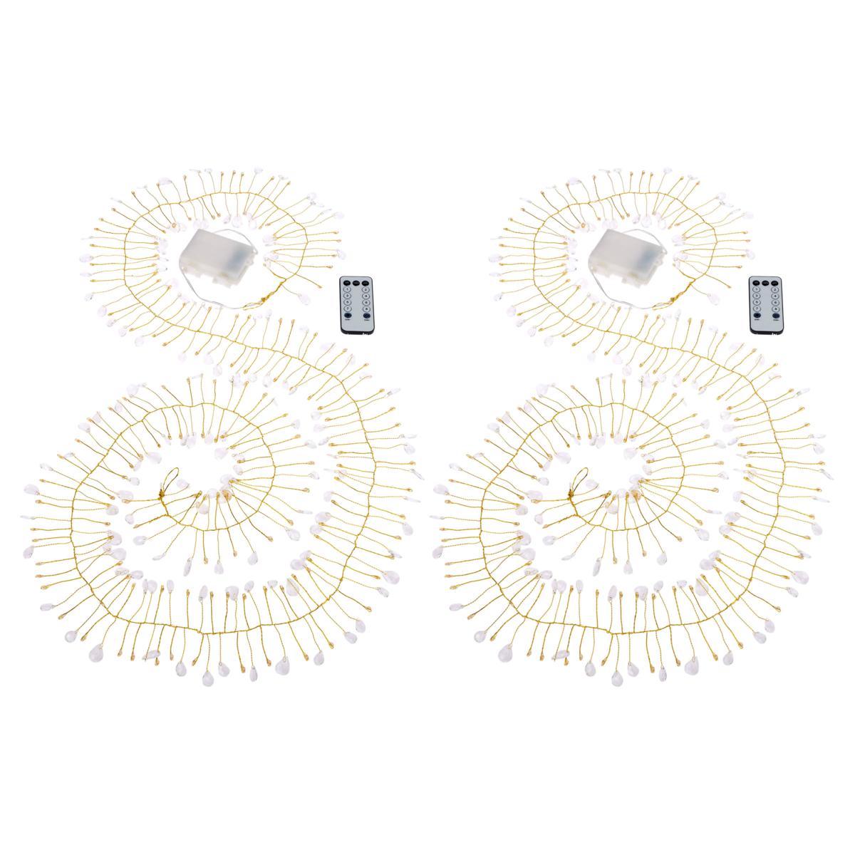 August leo handmade crystal beaded multifunction led garland 2 pack