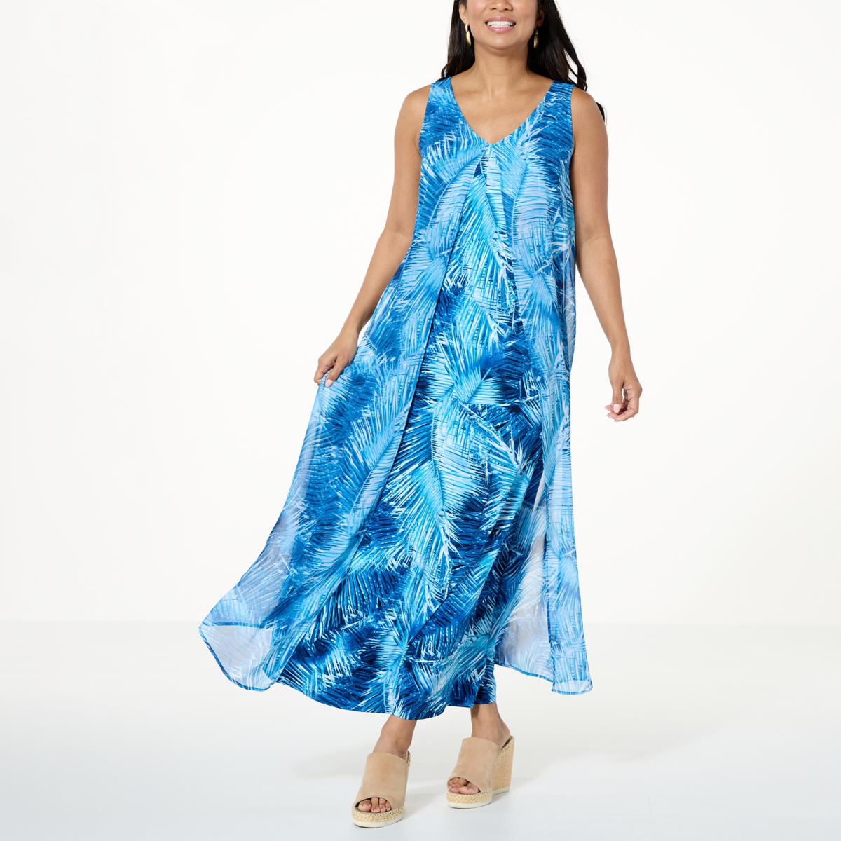 Antthony Split V-Neck Double Layer Maxi Dress - 20800262 | HSN