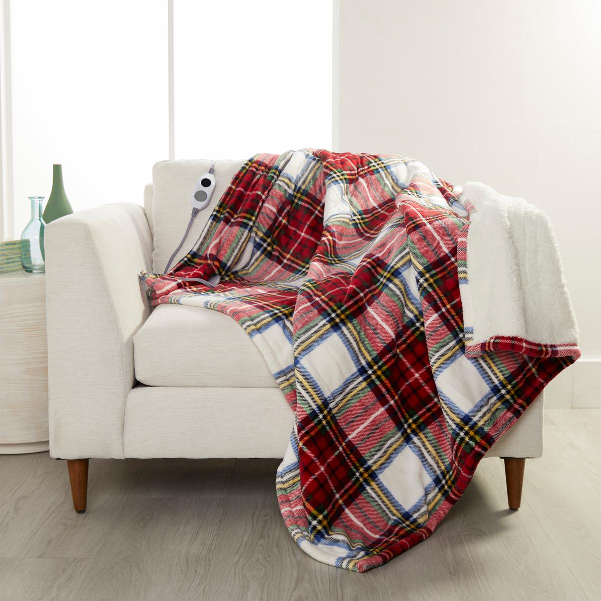 Warm & Cozy Plush to Sherpa Heated Throw 20813258 HSN