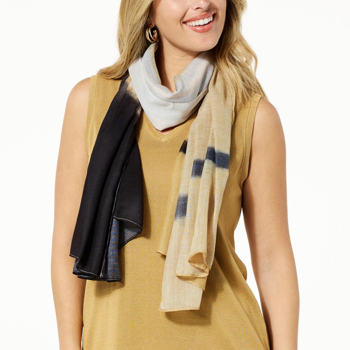 Wynnelayers Painterly Printed Gauze Scarf - 20823390 