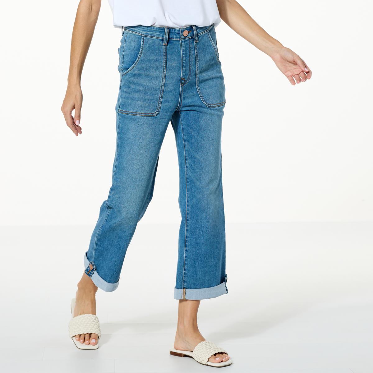 DG2 by Diane Gilman Virtual Stretch Denim Pull-On Utility Crop Jean ...