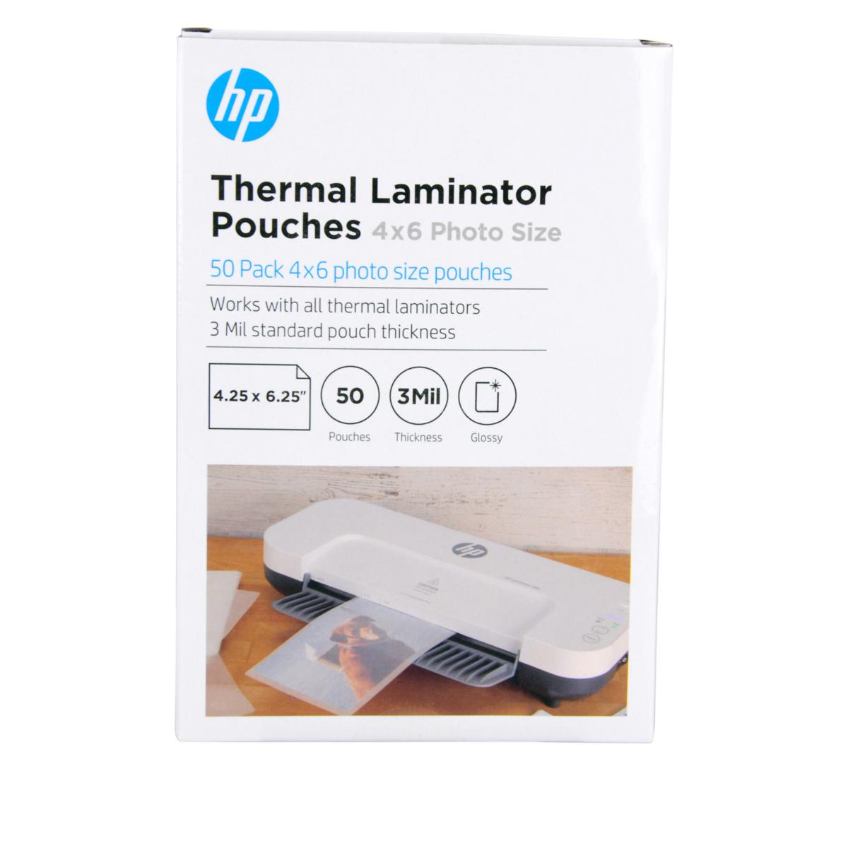 HP 50pack 4" x 6" Laminator Pouches 20900698 HSN