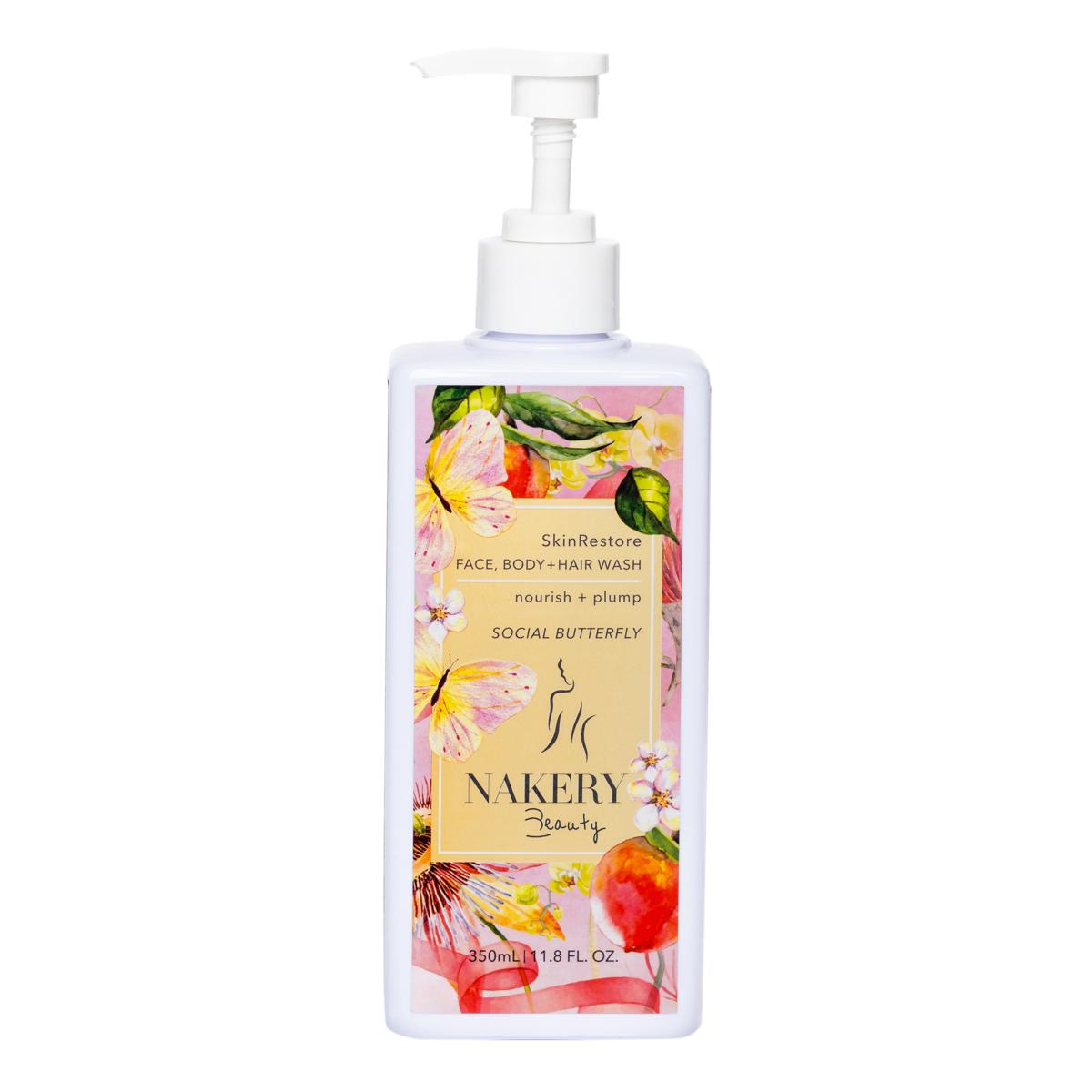 Nakery Beauty SkinRestore Face, Body & Hair Wash Social Butterfly