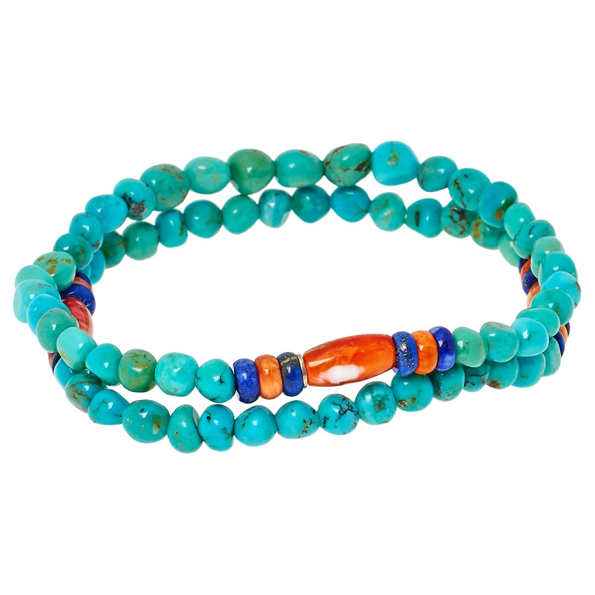 Jay King 2-Piece Turquoise & Multigemstone Bead Stretch Bracelets ...