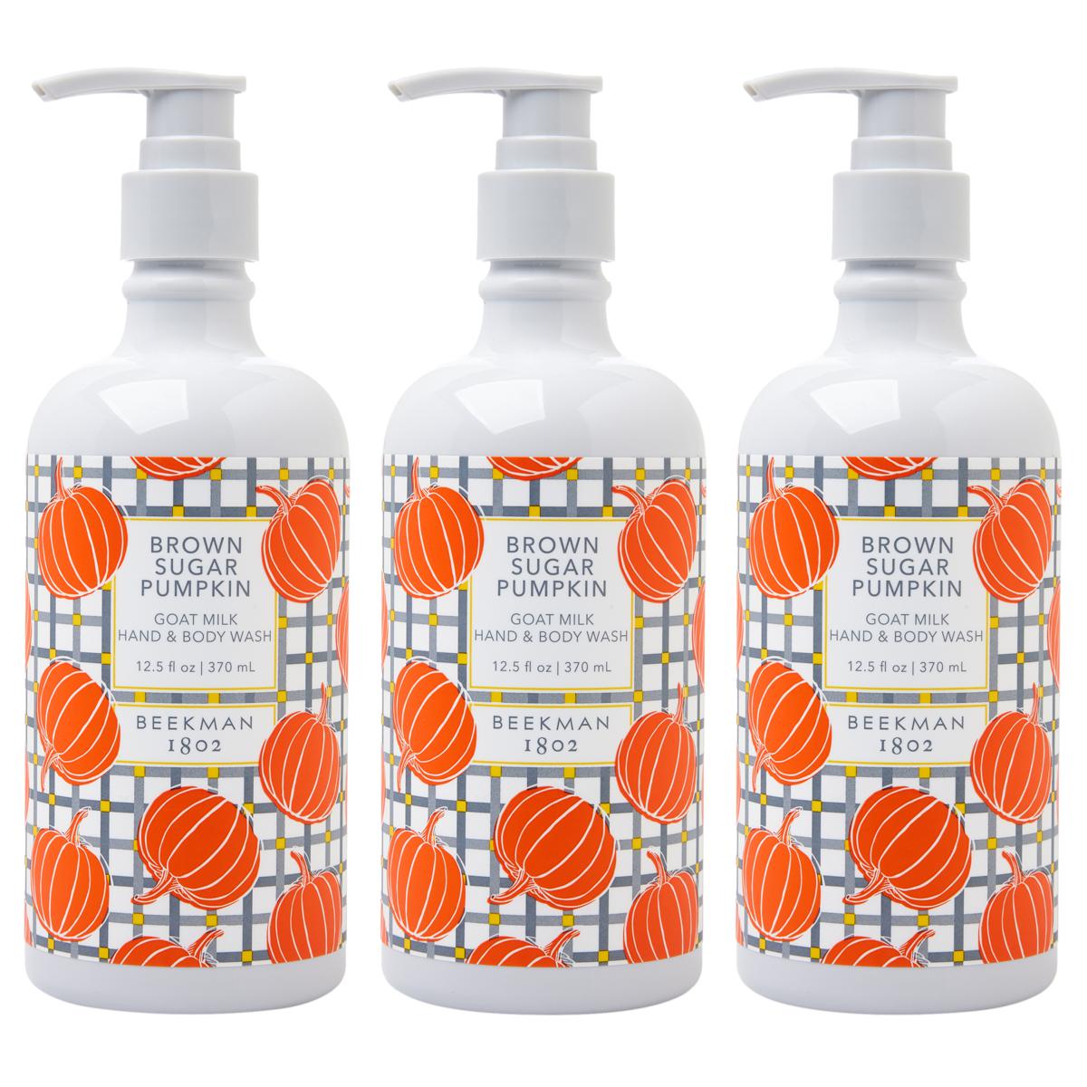 Beekman 1802 Goat Milk Brown Sugar Pumpkin Hand and Body Wash 3Pack