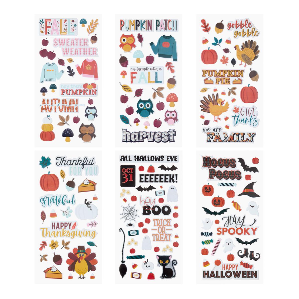 Kingston Crafts Falloween Puffy Stickers Set of 330 21071377 HSN