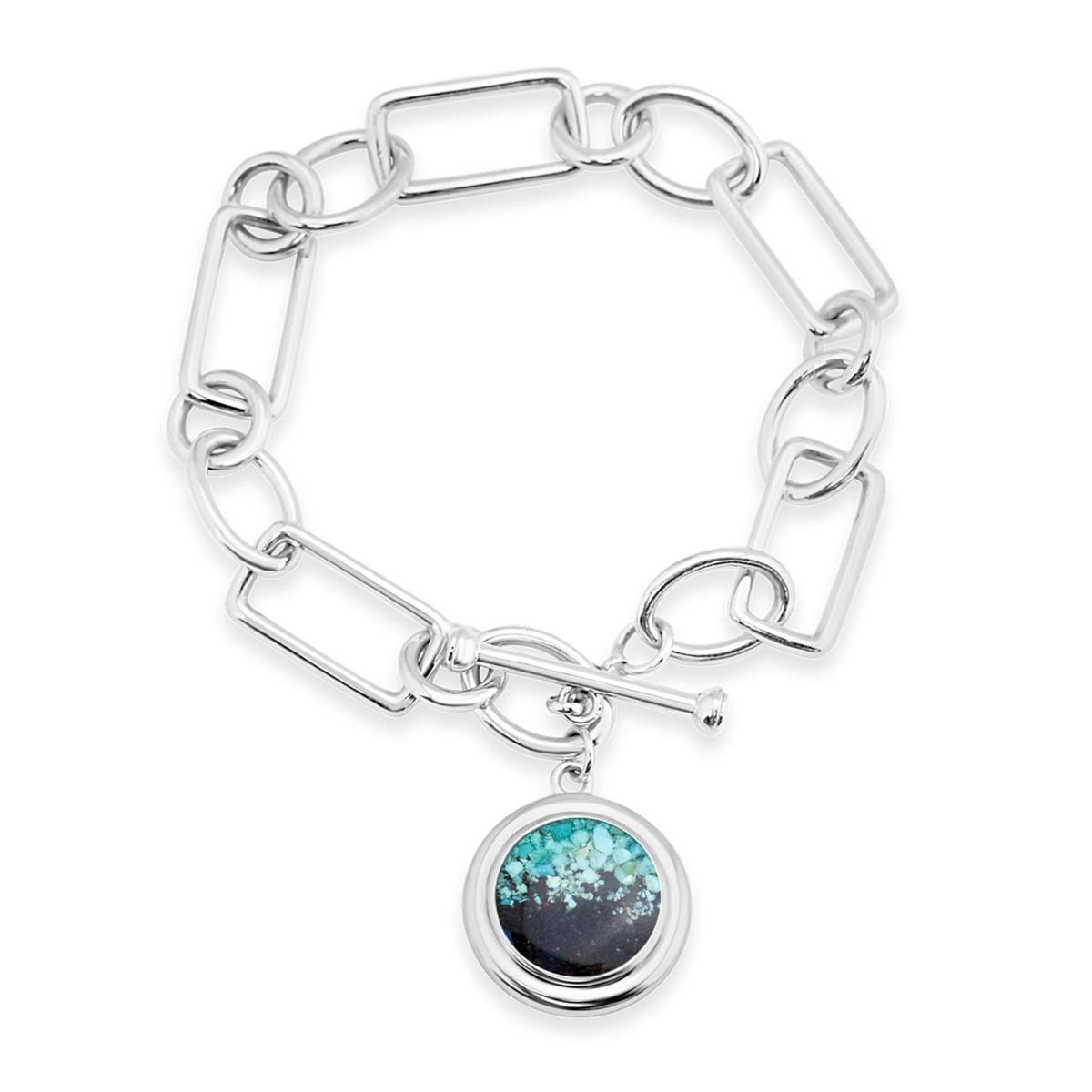 Dune Jewelry Sterling Silver Neptune Turquoise & Sand Toggle Bracelet 21620567 HSN