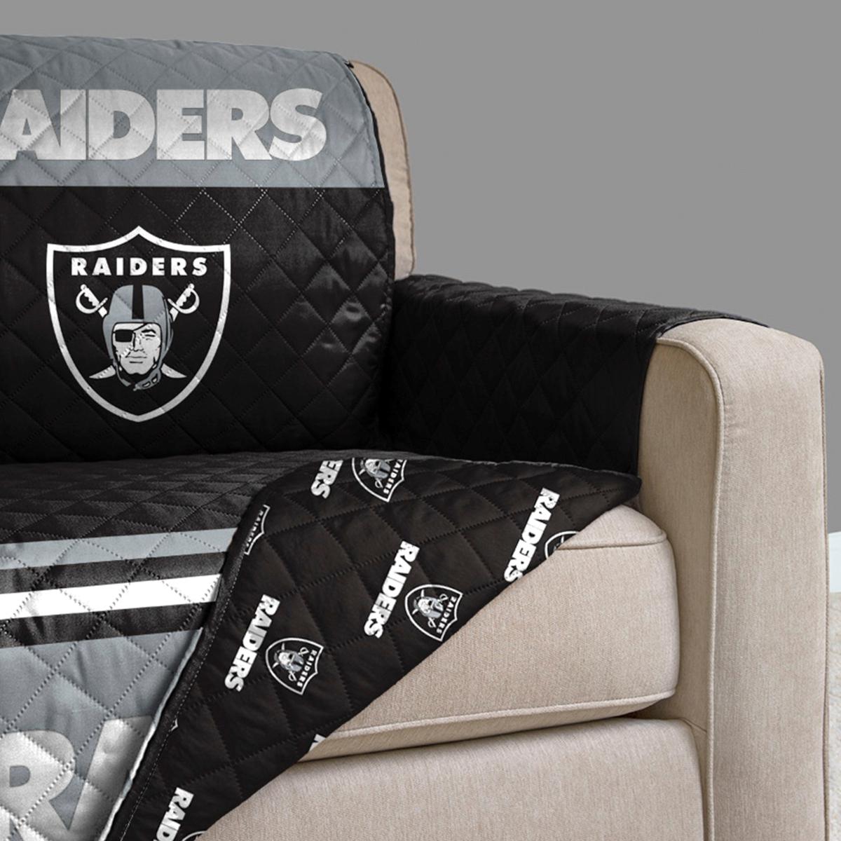 Officially Licensed NFL 80" x 65" Pegasus Furniture Cover Raiders