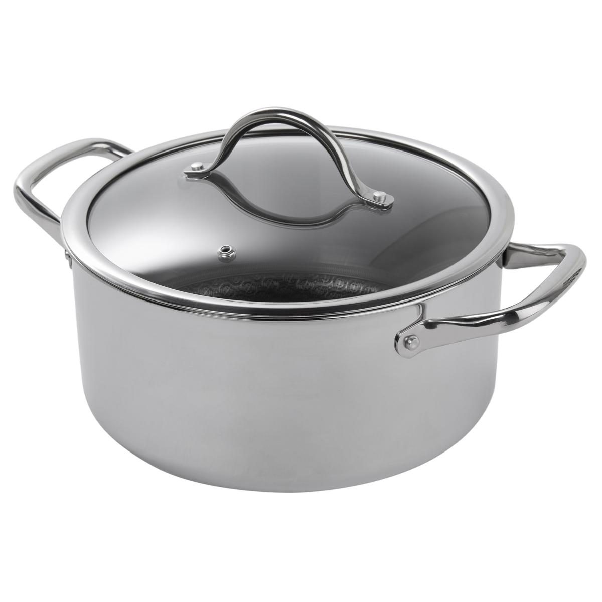 Chef Jet Tila 5-Quart Nonstick Clad Stainless Steel Covered Dutch Oven ...