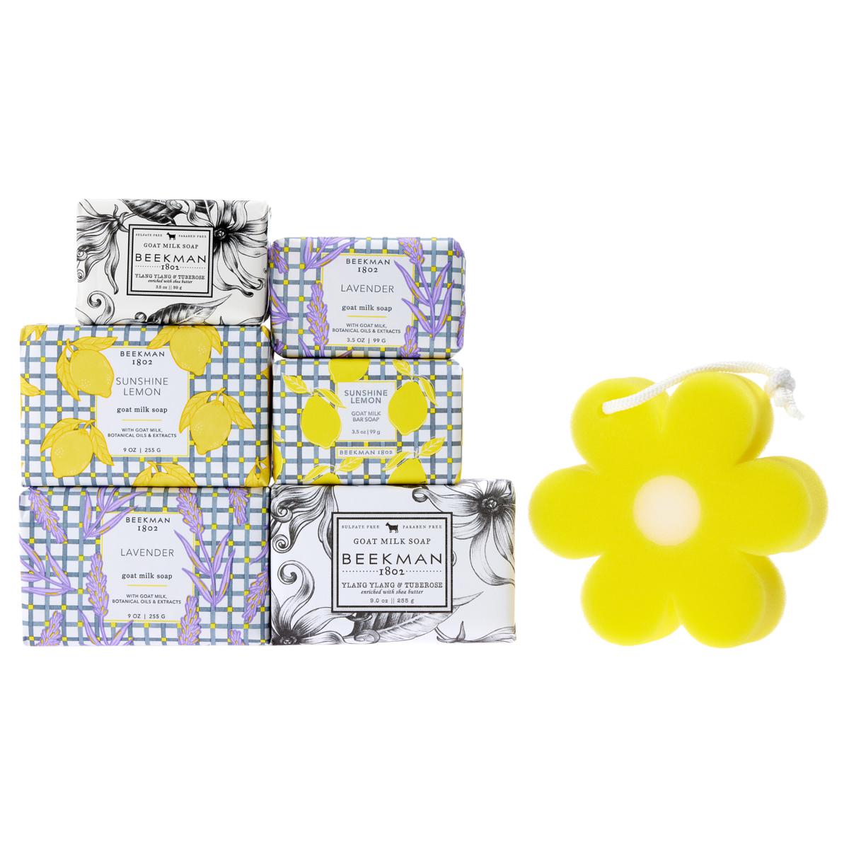 Beekman 1802 Bobbi's 7Piece Bar Soap Bonanza with Bloom Sponge 21894714 HSN