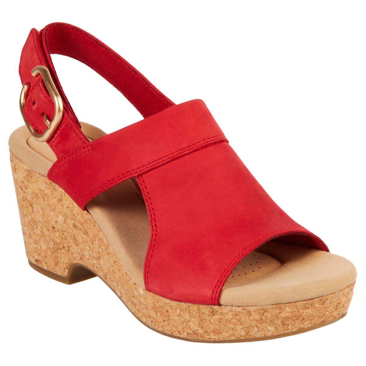 Clarks Collection Giselle Rose Nubuck Wedge Sandal - 22062689 | HSN