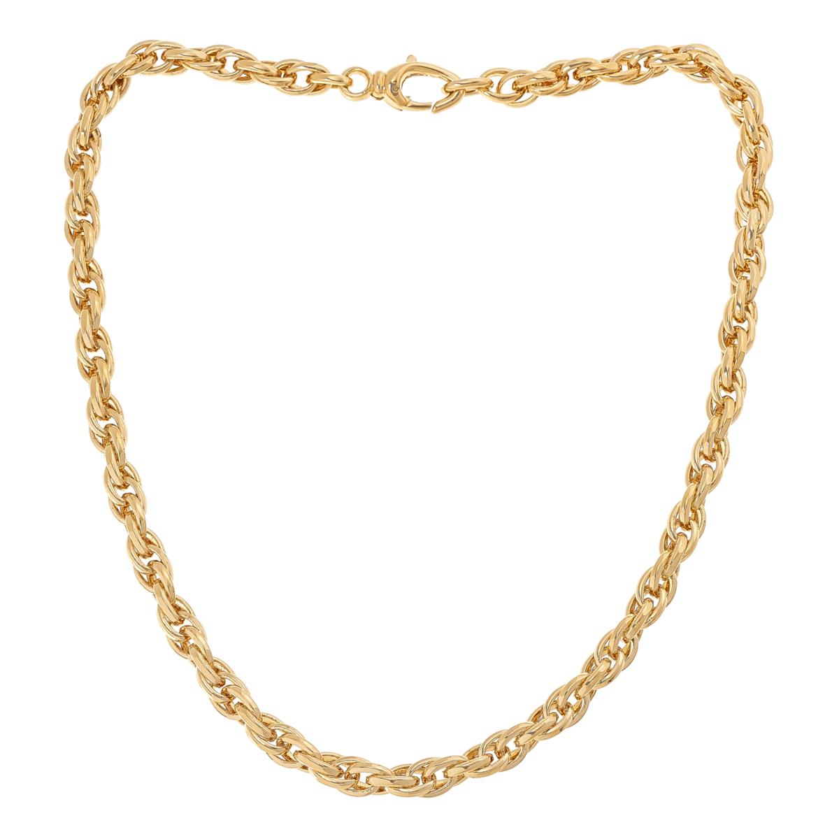 Soave Oro 14K Electroform 18" Oval Link French Rope Chain Necklace
