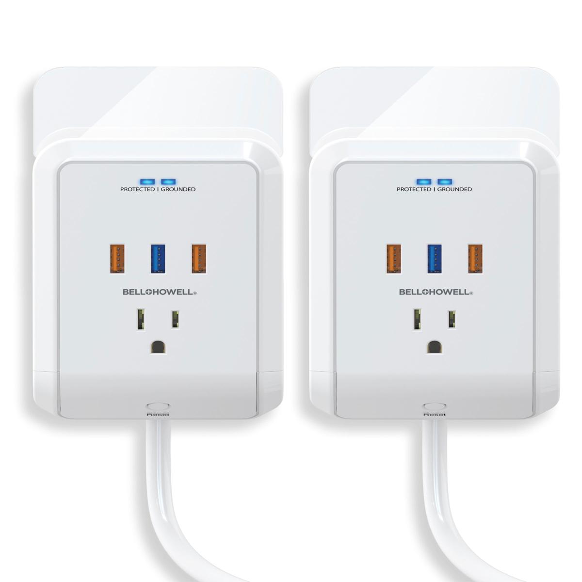 Bell + Howell 2pack Power Pro Surge Wall Charger with 45" Cord